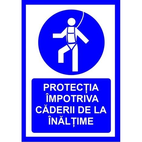 placuta pentru protectia obligatorie impotriva caderii de la inaltime